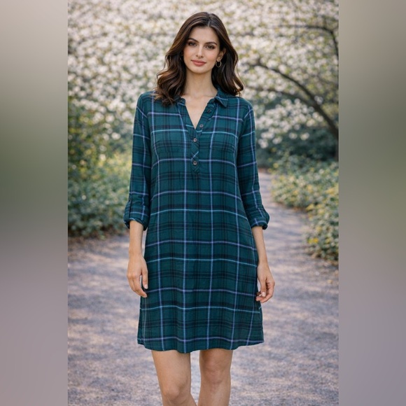 J. Jill Green Plaid Tunic Top - Picture 9 of 9